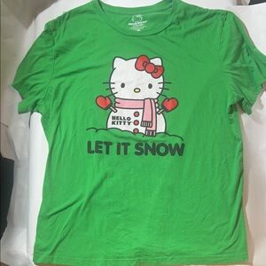 Hello Kitty ‘Let It Snow’ Green Graphic Tee